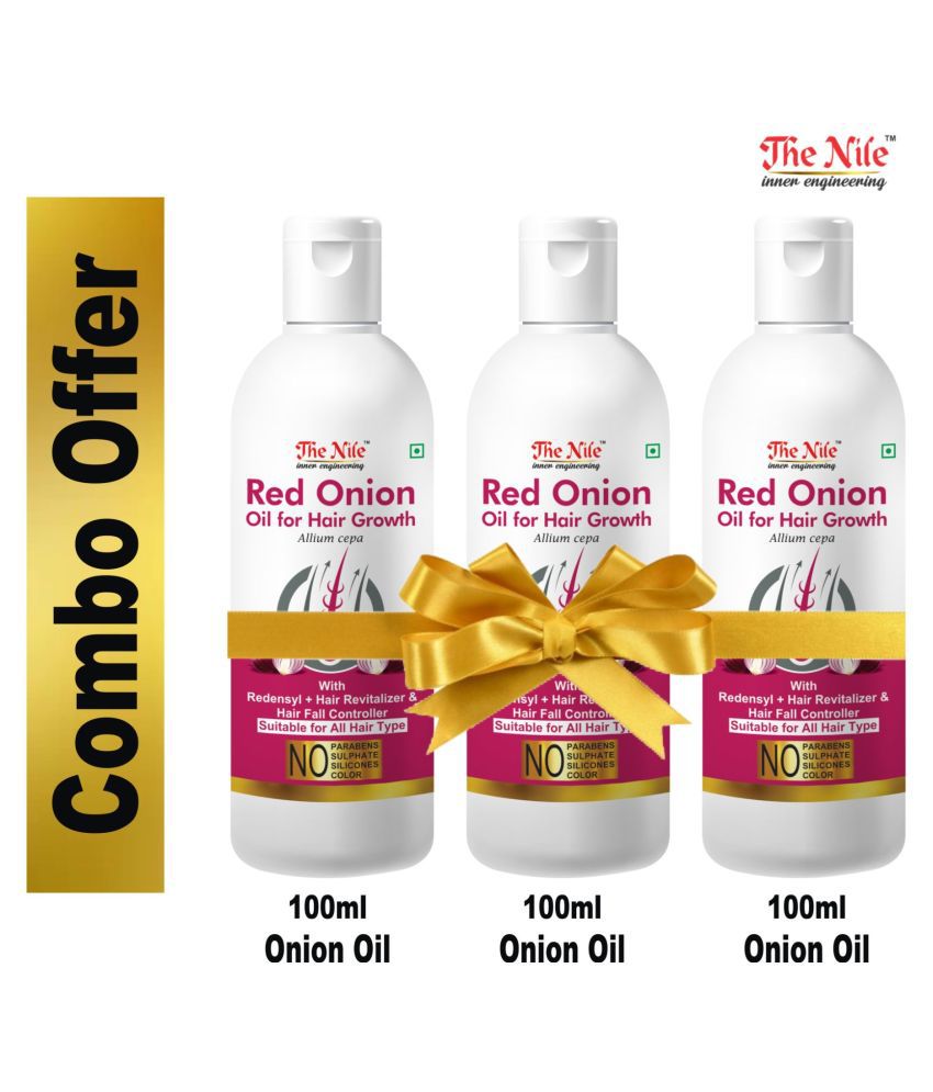     			The Nile Red Onion Oil 100 ML X 3 300 ML Hair Growth Oil 300 mL Pack of 3