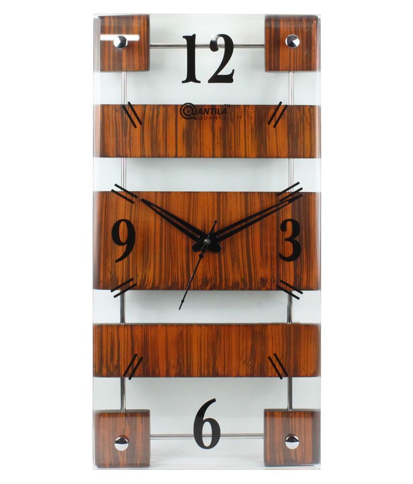 ANTILA QUARTZ Rectangular Analog Wall Clock C02Wall Clock ( 17 x 40 cm