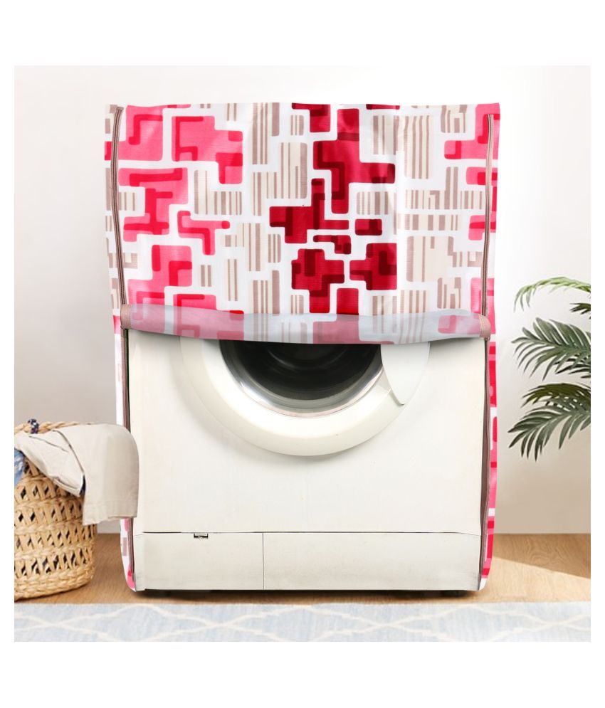     			E-Retailer Single Polyester Red Washing Machine Cover for Universal Front Load