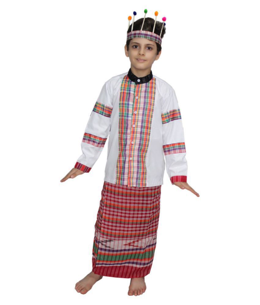     			Kaku Fancy Dresses Indian State Folk Dance Costume for Kids -Multicolor, 3-4 Years, For Girls