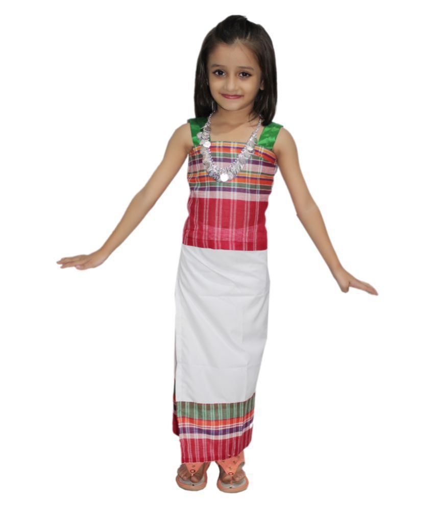     			Kaku Fancy Dresses Tripura Girl Costume of Indian State Traditional Wear For Kids School Annual function/Theme Party/Competition/Stage Shows/Birthday Party Dress