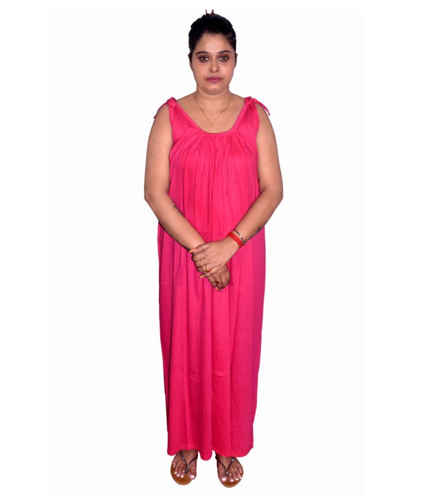     			PIYALI'S CREATION WOMEN'S Cotton Nighty & Night Gowns - Pink