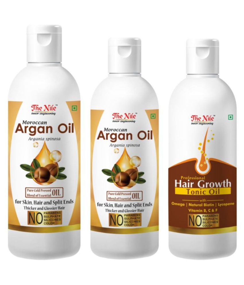     			The Nile Argan Oil 200 ML + 100 Ml (300 Ml) + Hair Tonic 100 ML 400 mL Pack of 3
