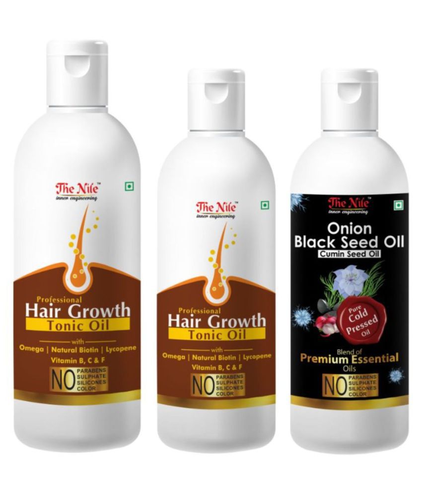     			The Nile Hair Tonic 200 Ml + 100 Ml(300 ML)+Onion Blackseed Oil 100 Ml 400 mL Pack of 3
