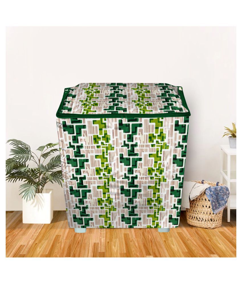     			E-Retailer Single Polyester Green Washing Machine Cover for Universal Semi-Automatic