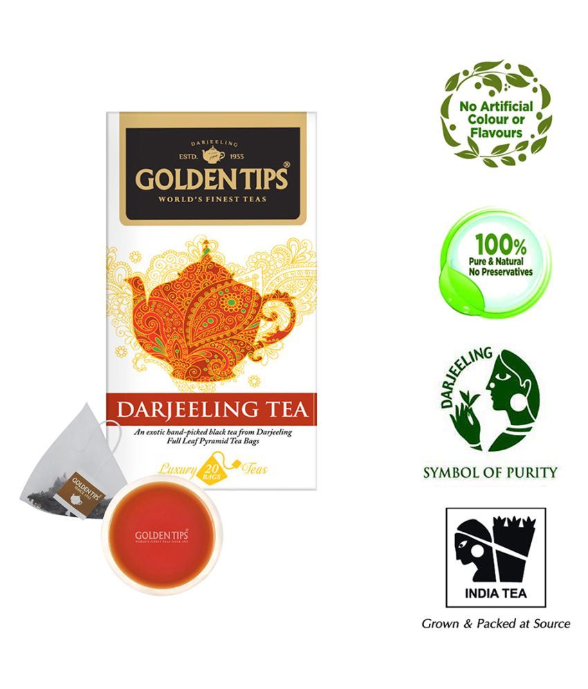 Golden Tips Darjeeling Black Tea Bags 40 gm Buy Golden Tips Darjeeling