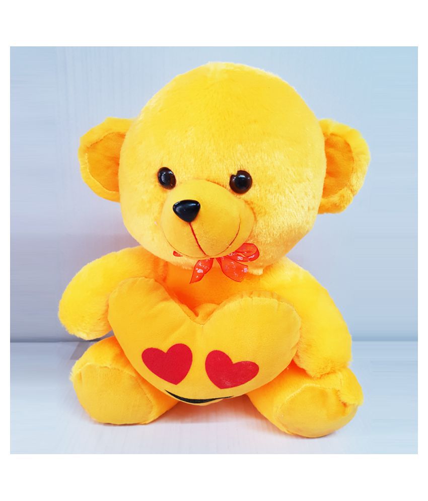 Download Soft yellow teddy bear with heart print - Buy Soft yellow ...