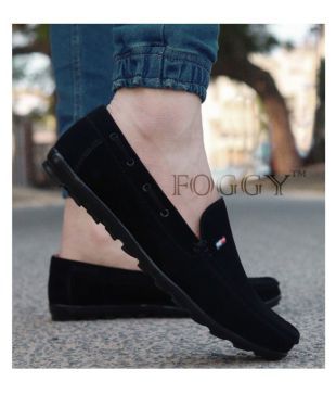 foggy black loafers