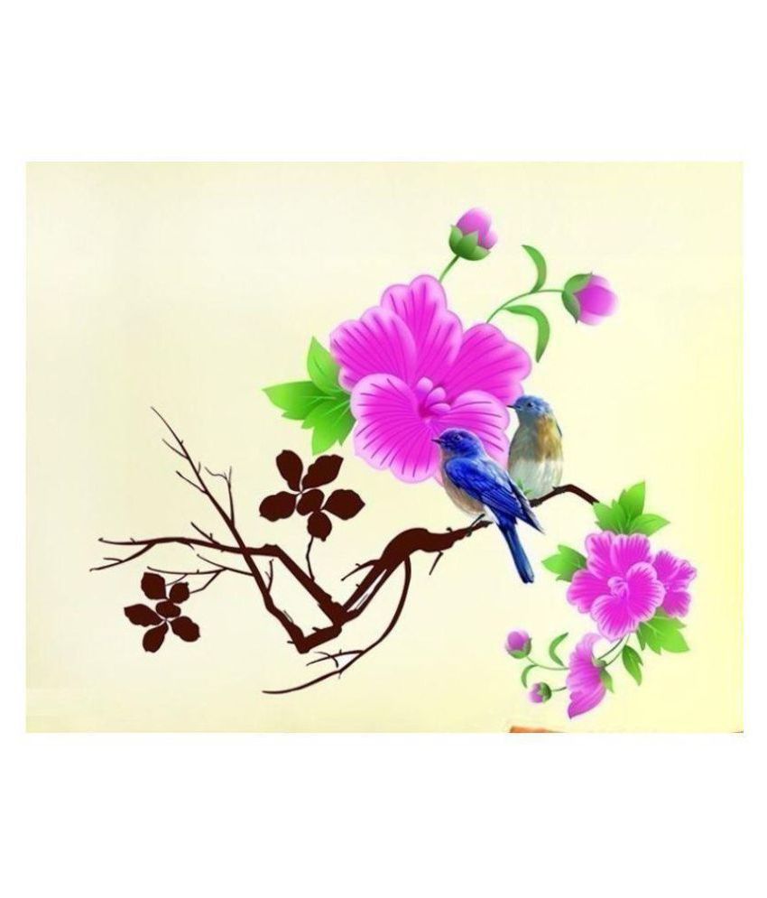    			Print Mantras Beautiful Tree Branch Flower wall stickers Nature Sticker ( 110 x 110 cms )