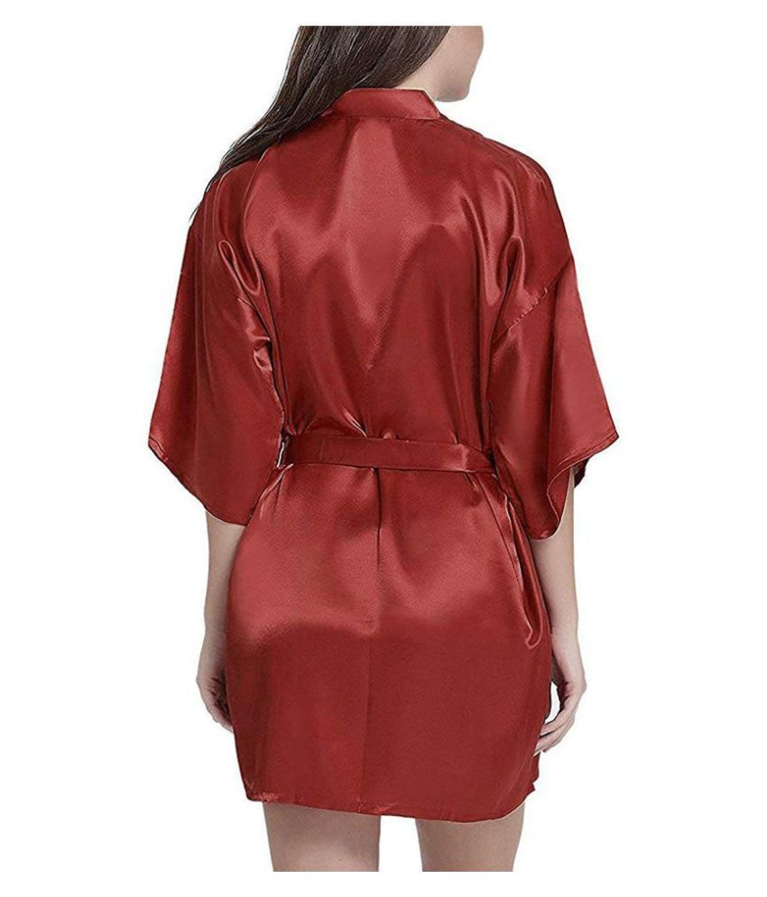 maroon satin robe