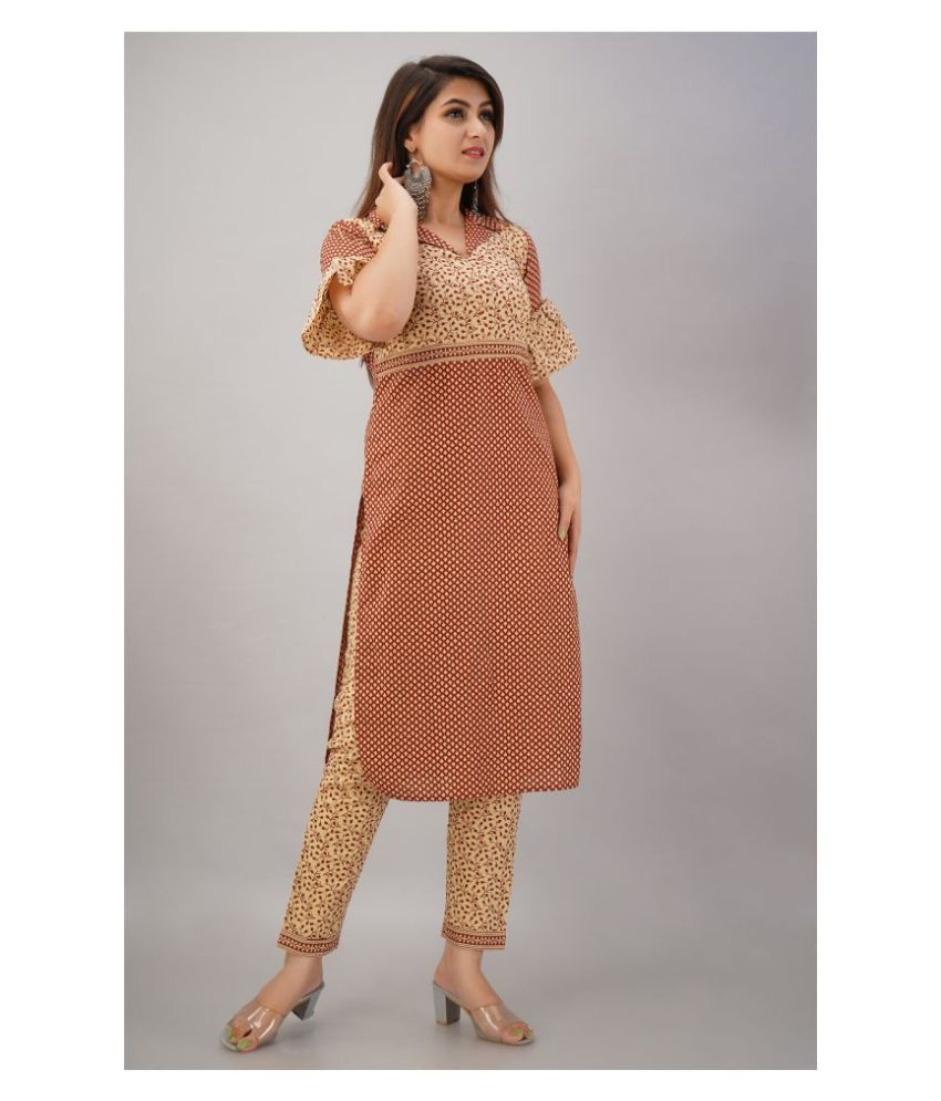 cotton kurti pant set with dupatta