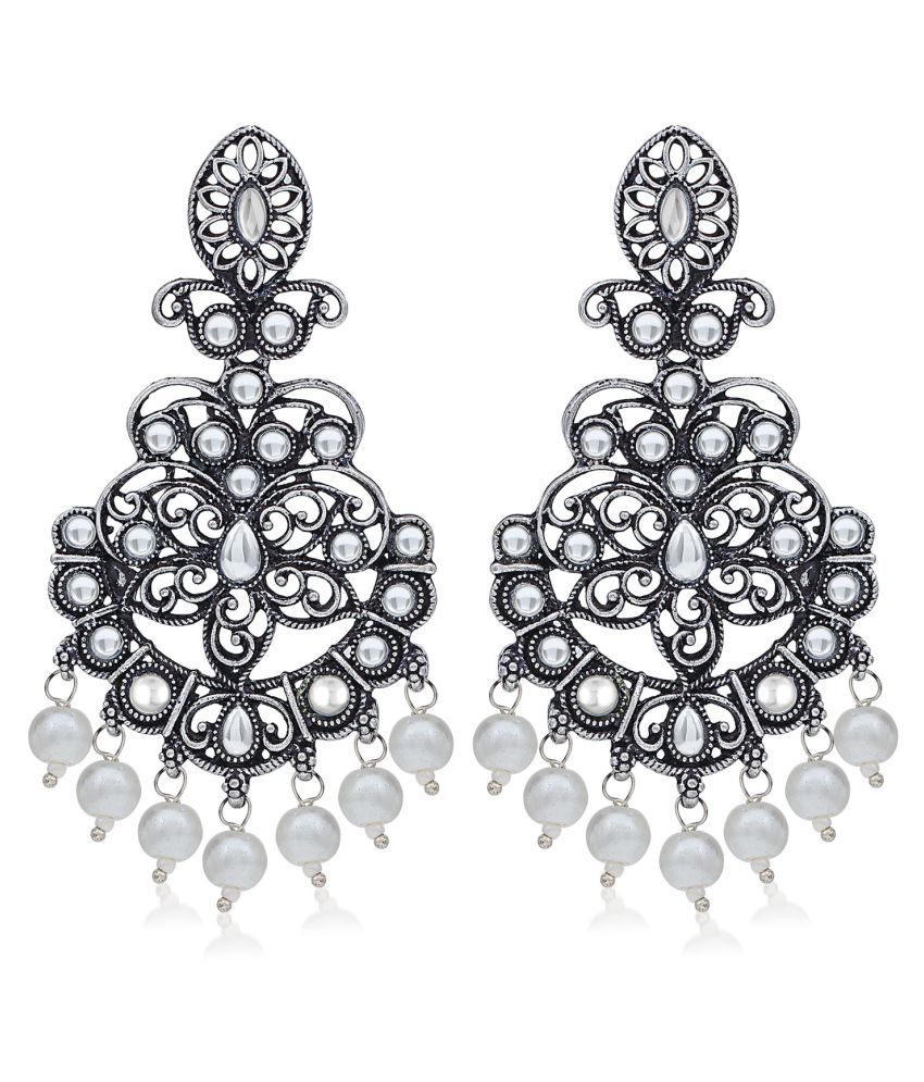     			Sukkhi Exotic Oxidised Pearl Chandelier Earring For Women