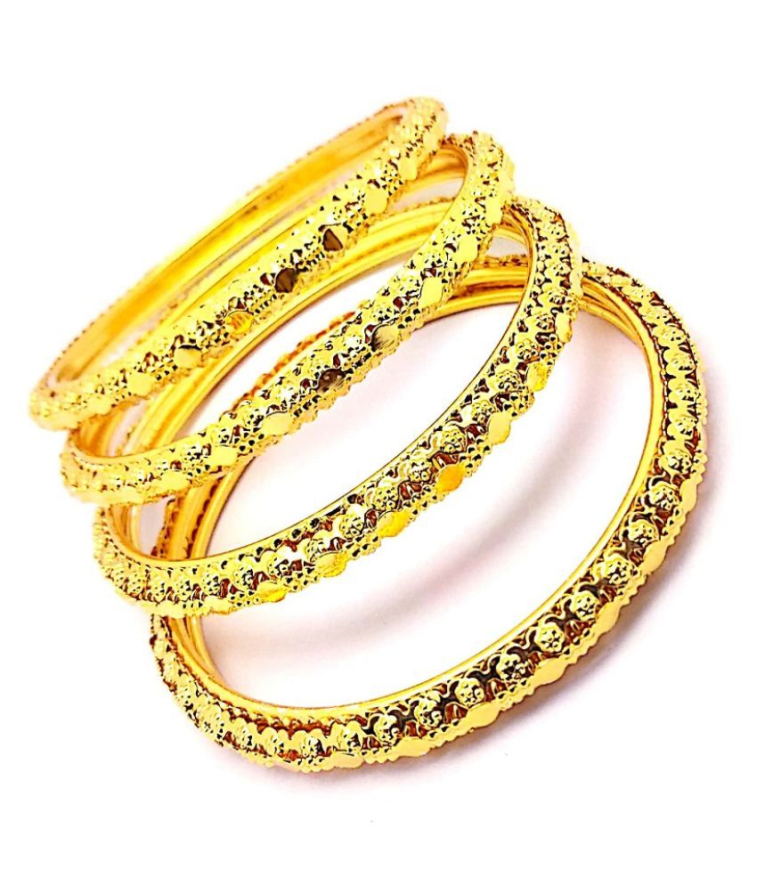 REAL ART JEWELRY Gold Plated Fashion Bangles 4Pc Set. Buy REAL ART