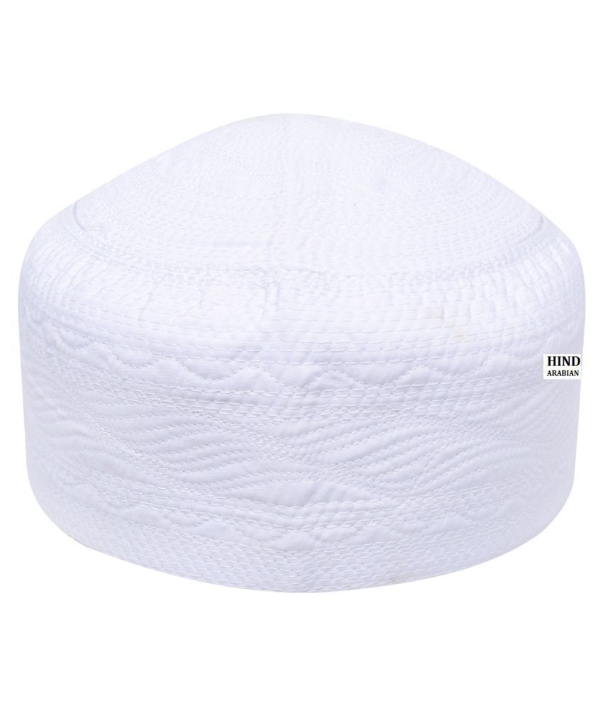 Hind Arabian 055 Namaz Topi 21 5 Inch White White Cotton Caps Buy Online Rs Snapdeal