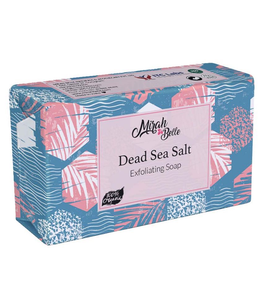     			Mirah Belle - Organic Dead Sea Salt Exfoliating Soap 125gm - For Clogged Pores and Dead Skin Removal Handmade Soap