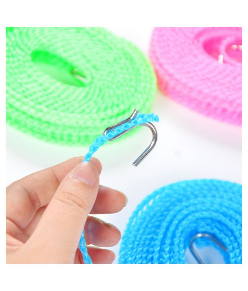 3 Pieces 3 Meter Drying Clothes Hangers Outdoor Nylon Nonslip Rope