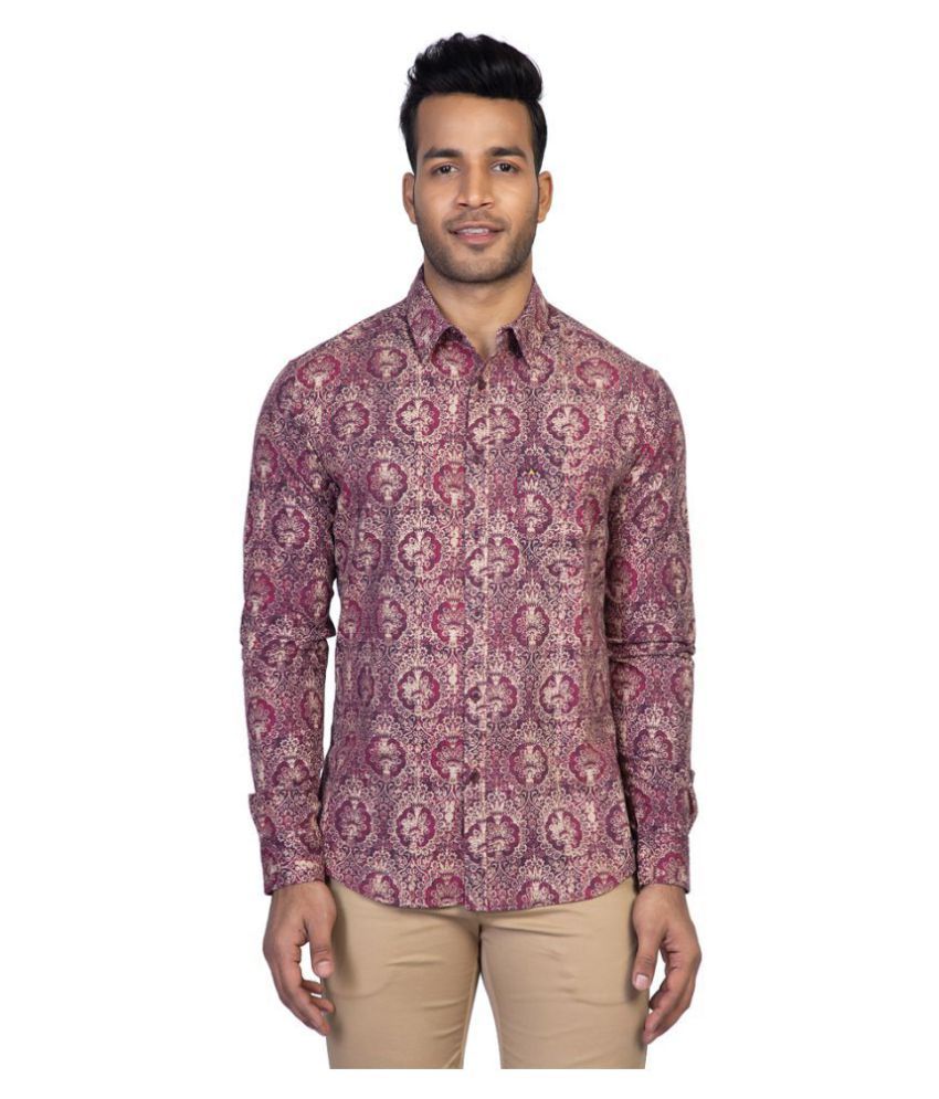 WEAVER CLOTHES 100 Percent Cotton Brown Shirt - Buy WEAVER CLOTHES 100 ...