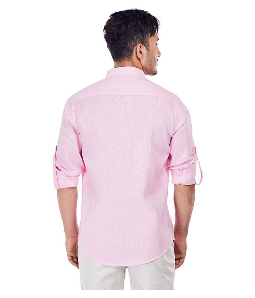 EVOQ Linen Pink Shirt - Buy EVOQ Linen Pink Shirt Online at Best Prices in India on Snapdeal