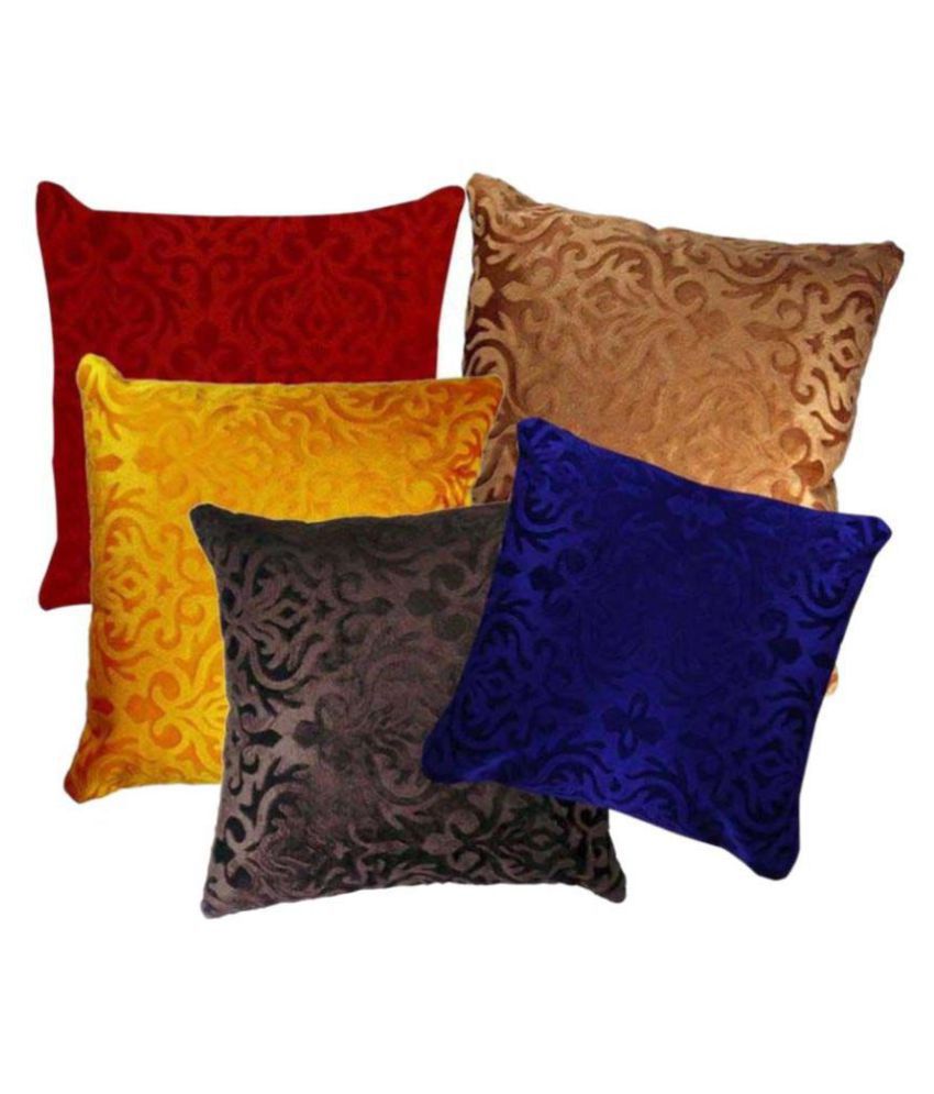     			Belive-Me Set of 5 Velvet Cushion Covers 40X40 cm (16X16)