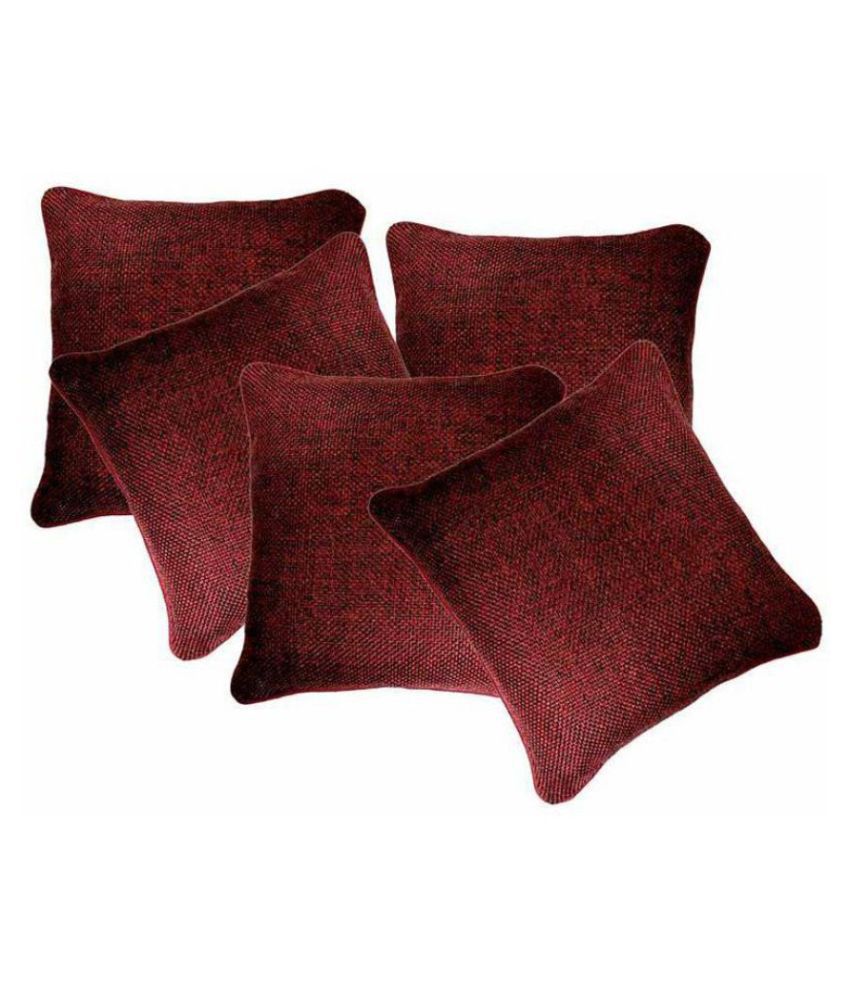     			Belive-Me Set of 5 Jute Cushion Covers 40X40 cm (16X16)