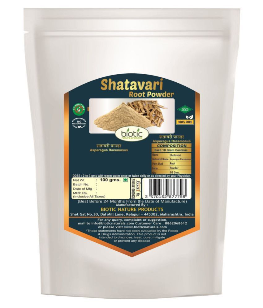 Biotic Shatavari Powder 100 g ( Asperagus Racemosus ) Powder 100gm