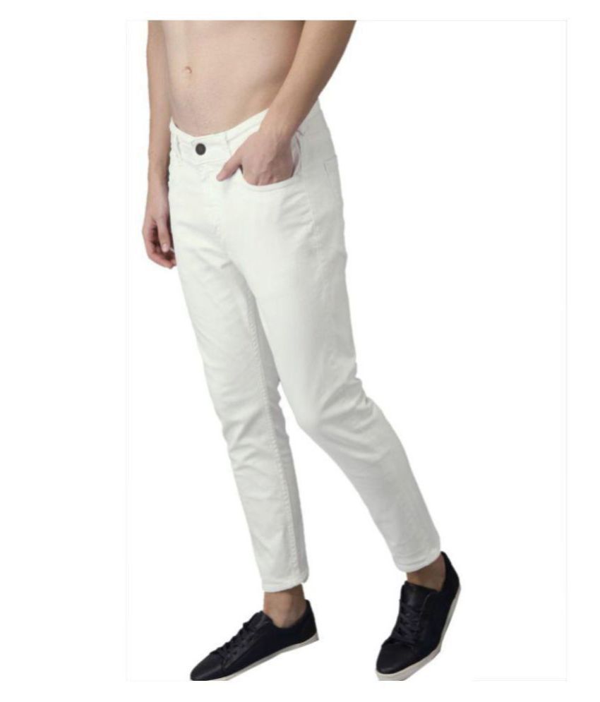     			Calcium - White Cotton Blend Skinny Fit Men's Jeans ( Pack of 1 )