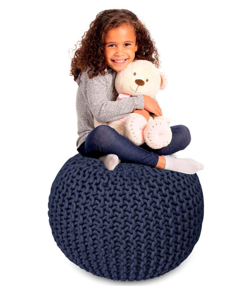 Sheen Decor Knitted Pouffe Navy Color (Size 44 X 44 X 44 Cms.)