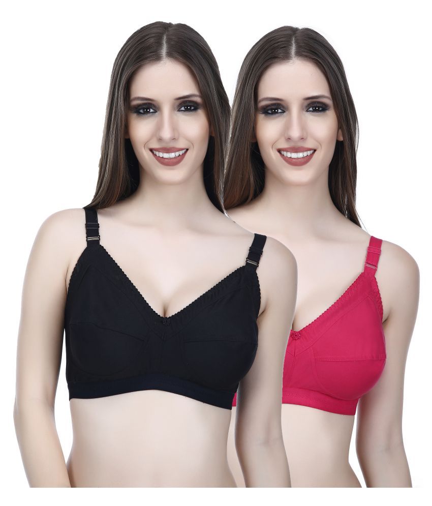     			Elina Pack of 2 Cotton Non Padded Women's T-Shirt Bra ( Multi Color )