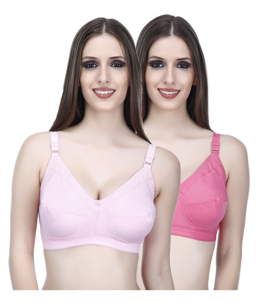     			Elina Pack of 2 Cotton Non Padded Women's T-Shirt Bra ( Multi Color )