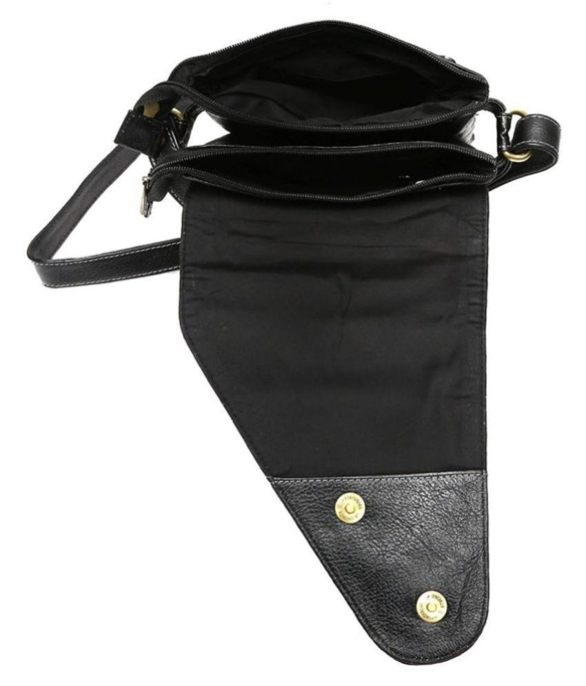 RICH BAG Black Pure Leather Sling Bag Buy RICH BAG Black Pure Leather