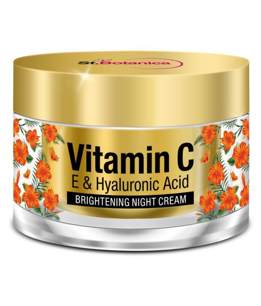 StBotanica Vitamin C, E & Hyaluronic Acid Brightening Night Cream 50 gm ...