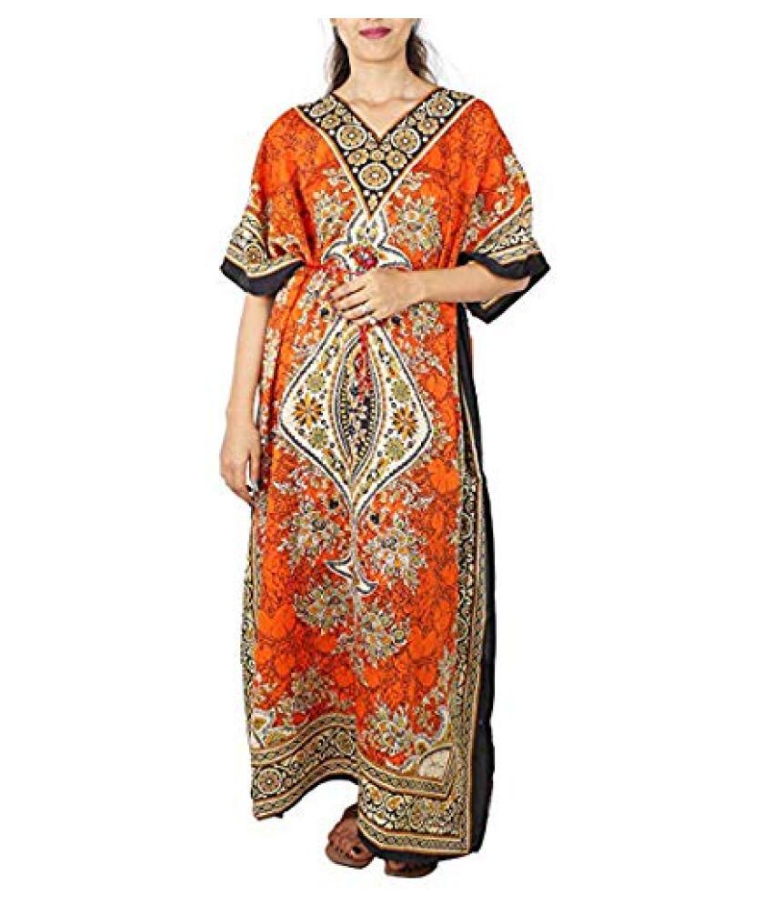 Buy UKAL Polyester Nighty & Night Gowns - Orange Online at Best Prices ...