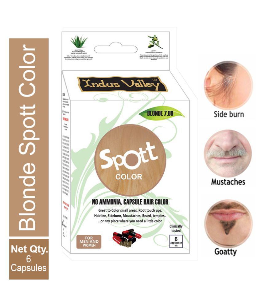 Indus Valley Spott Color Blonde- Touch Up Pack, No Ammonia, Capsule Hair Color , Blonde 7.00