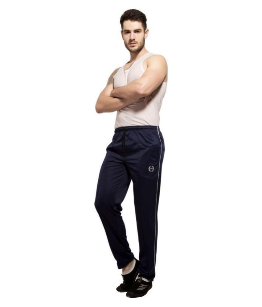 white polyester track pants