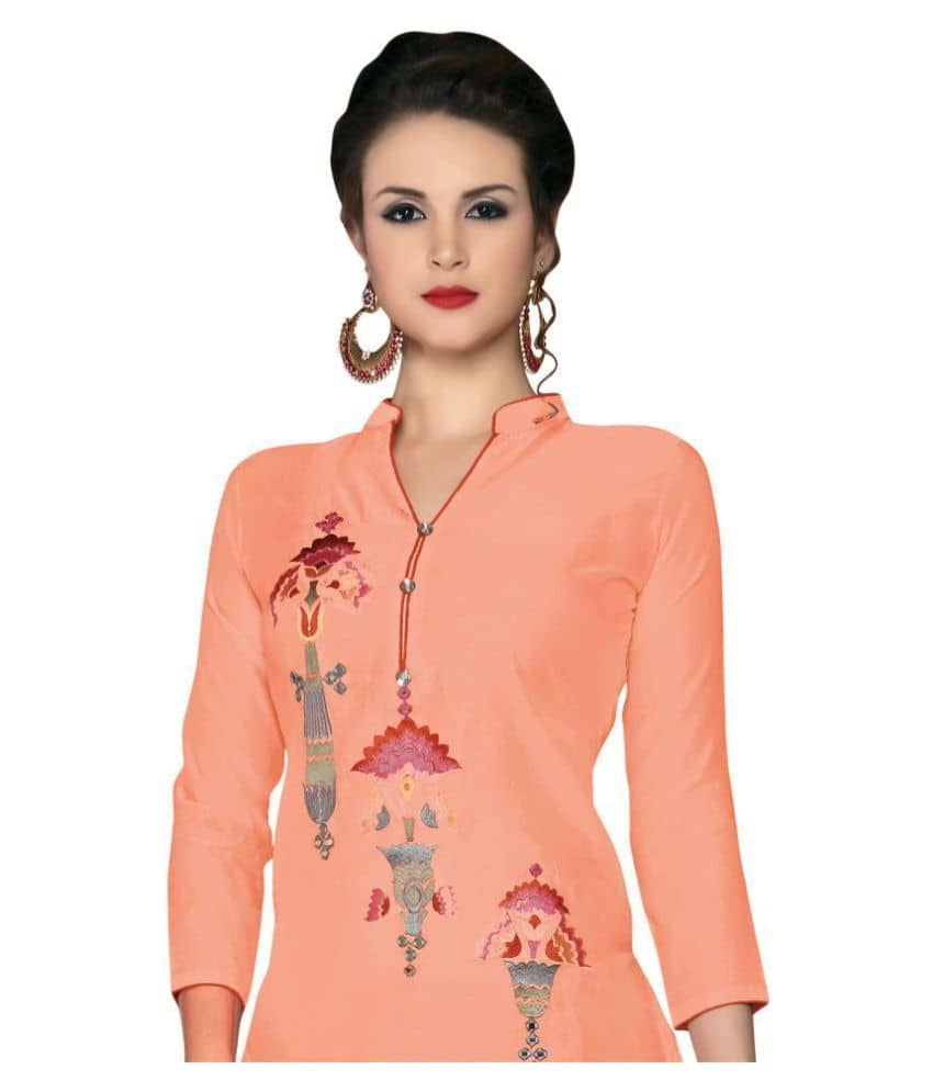 pink cotton dress material