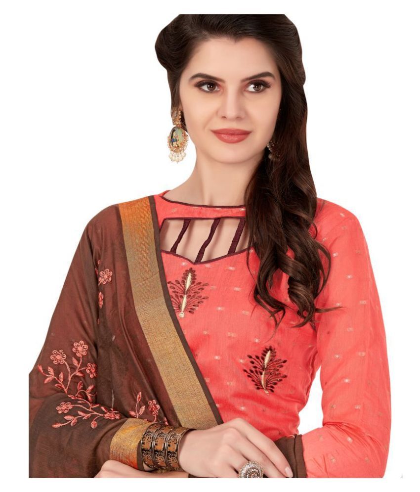 SAINOOR Pink Cotton Dress Material Buy SAINOOR Pink Cotton Dress