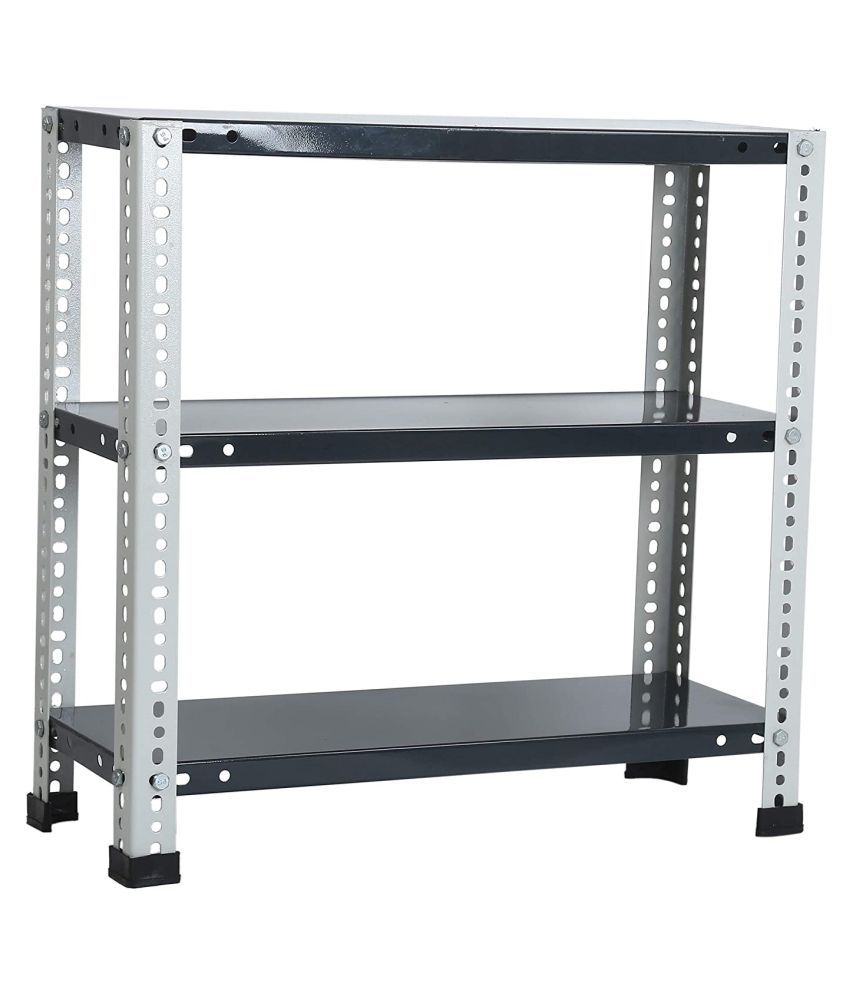 3 Shelf Slotted Angle Rack for Multi Purpose Use, 12x36x24 Inch