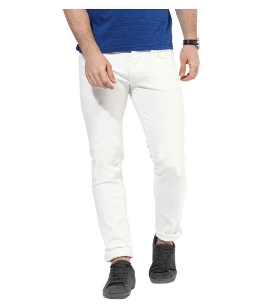     			HALOGEN White Skinny Jeans