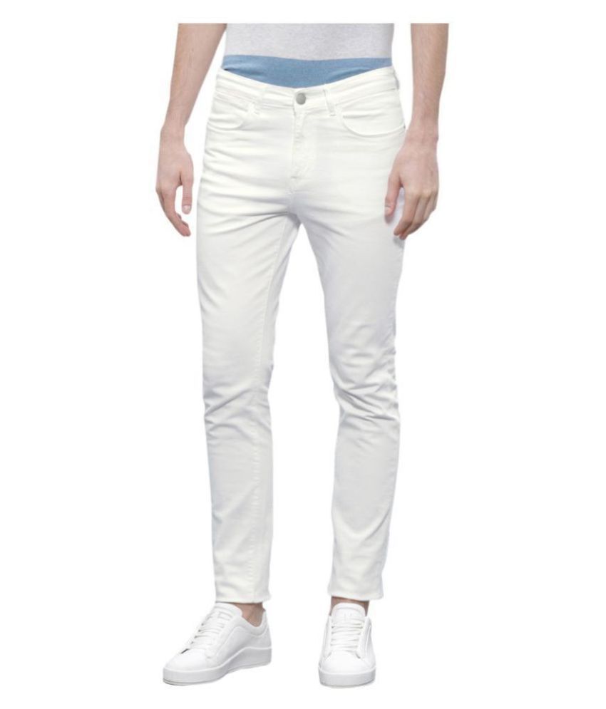     			HALOGEN - White Cotton Blend Slim Fit Men's Jeans ( Pack of 1 )