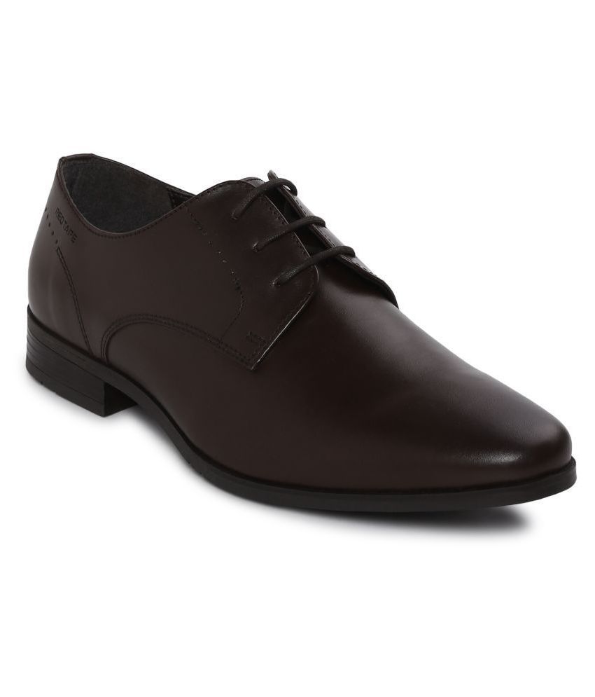 red tape men's dark brown derby shoes