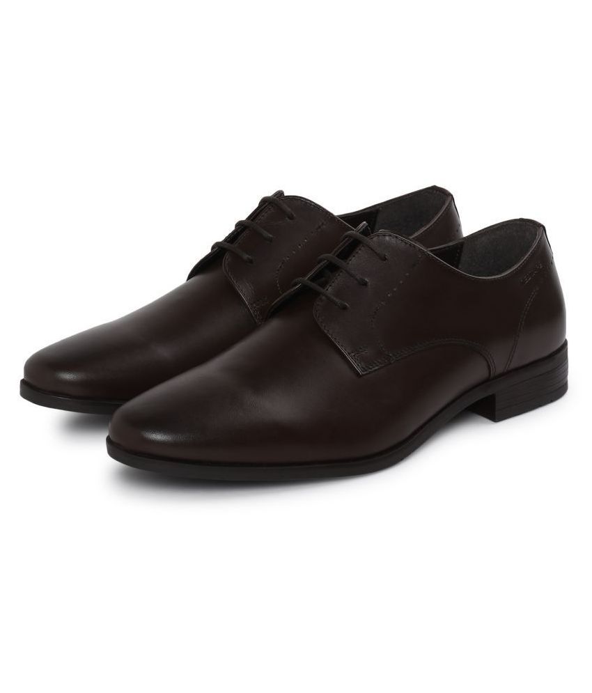 red tape men's dark brown derby shoes