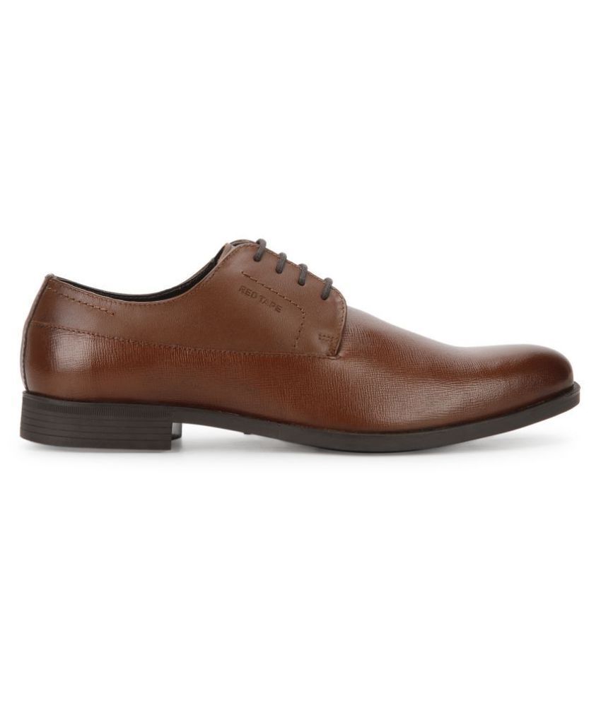 red tape men's dark brown derby shoes