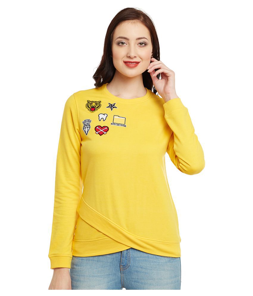 Club York Cotton - Fleece Yellow Non Hooded Sweatshirt