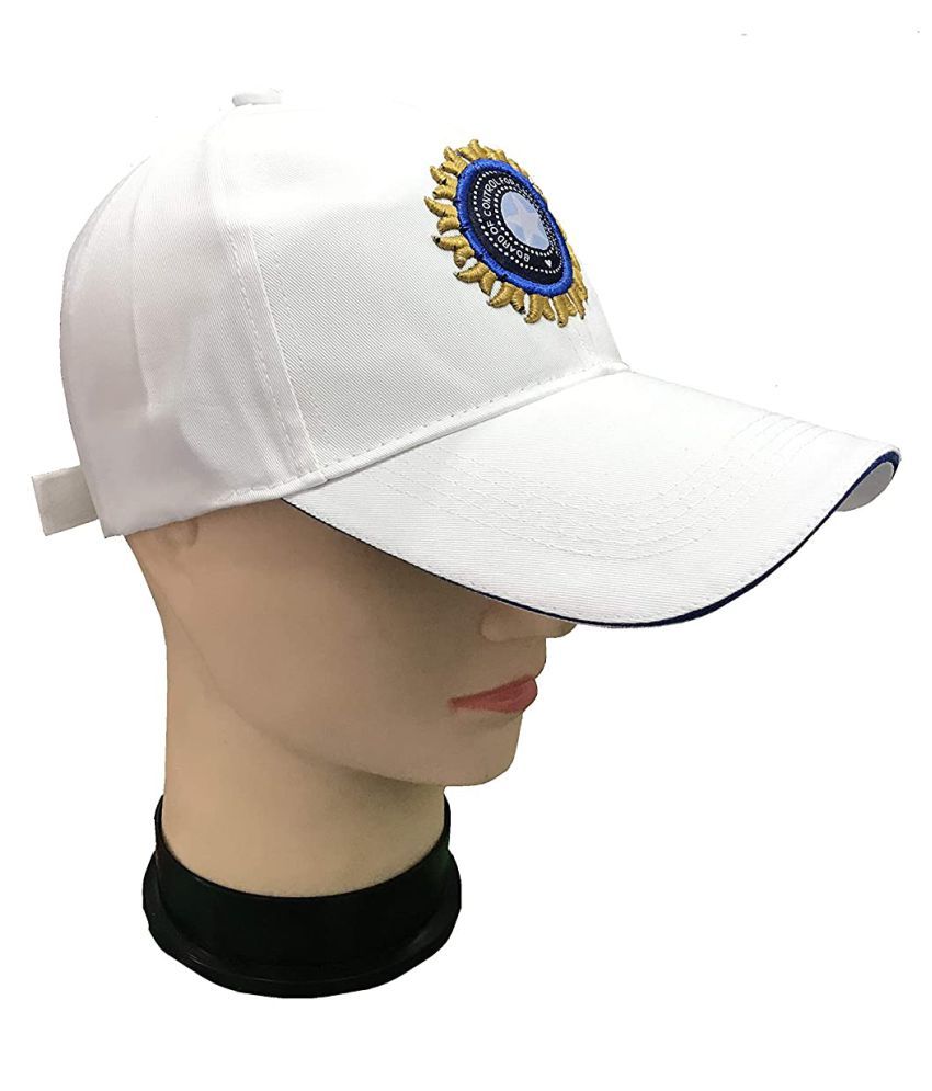 Greatshot India Indian Cricket Cap White for Men in Blue ODI Test