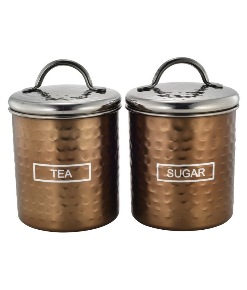 Love Home Steel Tea/Coffee/Sugar Container Set of 2 700 mL