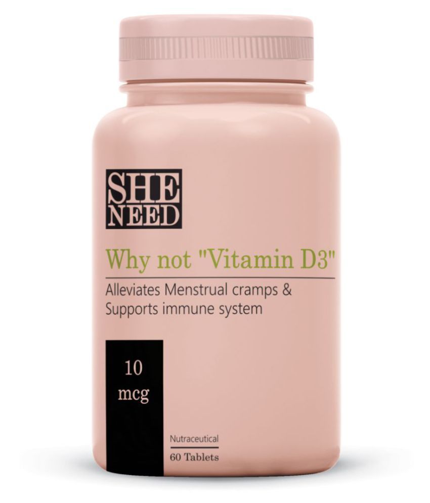 SheNeed Vitamin D3 Supplement (10 mcg) 60 no.s Vitamins ...