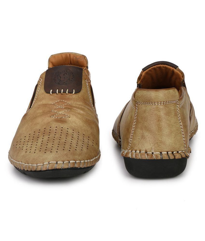 beige backless loafers