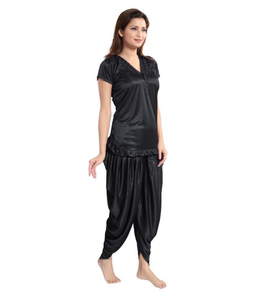black satin night suits