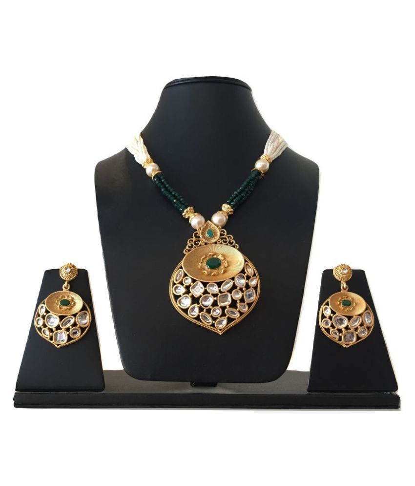 Stilvoll Copper Multi Color Statement Traditional Necklaces Set