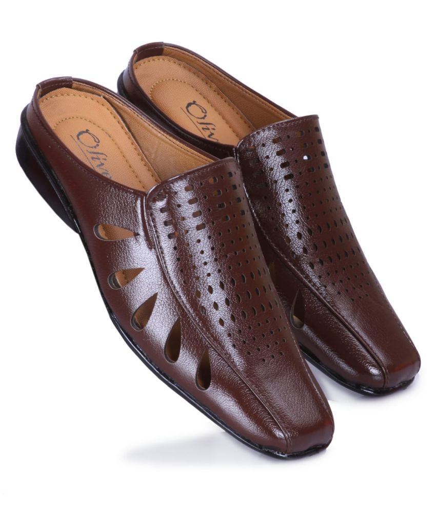 Oliveya Mules Brown Casual Shoes - Buy Oliveya Mules Brown Casual Shoes Online at Best Prices in 